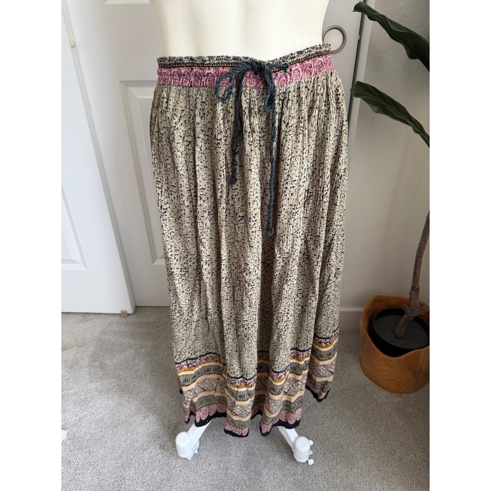 Vintage Sag Harbor Maxi Skirt Petite Large Green Boho Cottagecore 90's